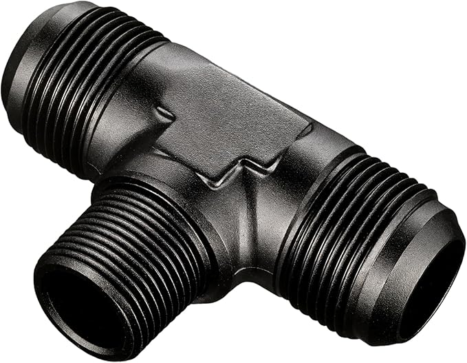 EVIL ENERGY 16AN Tee Male Flare to 3/4 NPT on Side Branch T Fitting Adapter Aluminum Black