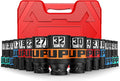 16 Piece 1/2" Drive Impact Socket Set, 10-32 mm Thicker Deep Sockets, Metric Socket Set, 6-Point, Cr-V, Automotive and Home