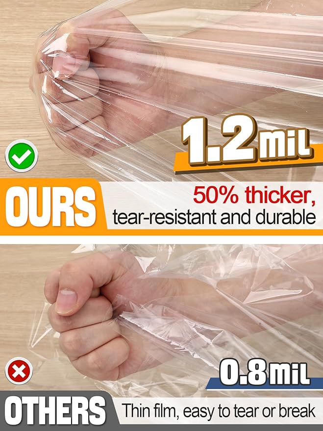 Thicken 87×236in Window Insulation Kit for Winter - Fits Sliding Door French Door Clear Plastic for Patio Winterizing, Heat Shrink Cuttable Large Window Film with Double-Sided Tape