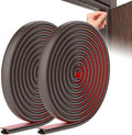 Weather Stripping Door Seal Strip, D Shape Rubber Door Weather Stripping,Self Adhesive Doors Seal Strip for Window Frame Weatherstripping Soundproofing Insulation (Brown, 50FT)