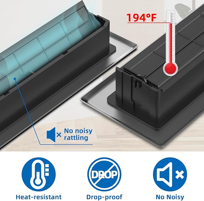 3 Pack Floor Register 2x10 Inches - Heavy Duty Walkable Steel Decorative Vent Covers for Home Floor Air Floor Vents Register Easy Adjust Air Flow with Scratch Resistant Finish