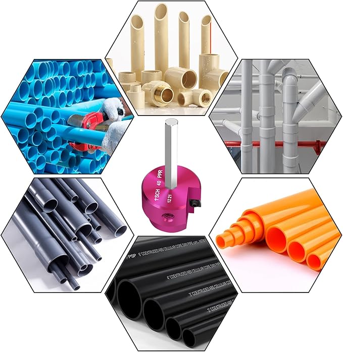 PVC Pipe Reamer Kit,PVC Fitting Saver Hub Socket Saver for Plumbing,Include 3/4", 1.5", 2", 3" Reamers,4-Piece Plastic Pipe Reamer Tool Kit for Sch.40 CPVC ABS Fittings,Fit Standard 1/2" Drills