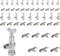 50-Pack Foskan 1/4 Turn Loose Key Angle Stop Valve,Compression Shut Off Valve 1/2" NOM (5/8" OD) x 3/8" OD,Chrome Plated Brass