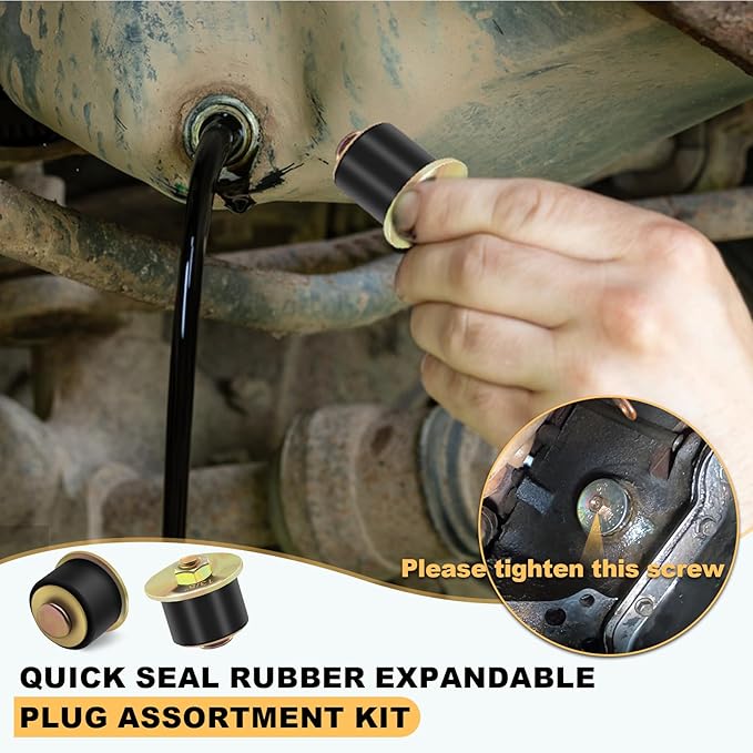 Siptenk 1-3/8" Freeze Rubber Expansion Plug 5 pcs, Automotive Rubber Expandable Freeze Plugs for Engine