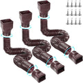 3 Pack Flexible Gutter Downspout Extensions Extendable from 21" to 67", Downspout Extender Comes with Adapters, Thickened Down spout Drain Extension for Rainwater Drainage(Brown)