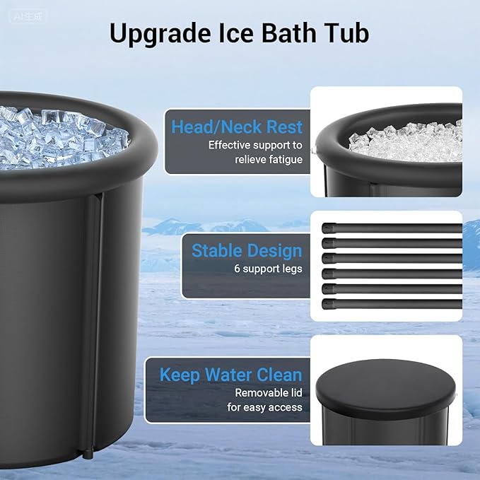 Ice Bath Chiller & Cold Plunge Tub Kit, 1/3 HP Cold Plunge Chiller with External Filter & Pump, 100Gal Ice Pod, Cold Plunge Tub with Water Chiller for Cold Therapy
