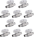 (Pack of 10) EFIELD 1/4 Turn Straight shut off Valve Barb Crimp 1/2" Pex X 1/2" Pex Chrome Plated, ASTM F1807,(VALVE105-10PCS)