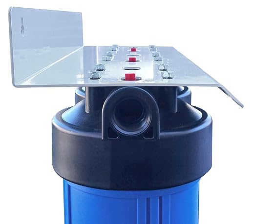 Whole House Water Filter Housing, 20" x 4.5" - Fits Sediment, Carbon or GAC Filters for Well or City Water, 1" NPT Ports, Pressure Release, Wall Mount & Wrench