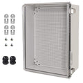 Waterproof Electrical Box Junction Box Weatherproof IP67 ABS Plastic Enclosure Switch Router Project Box Electronics DIY Enclosure With Mounting Plate and Wall Bracket Clear 15.7"x 11.8"x7.1"