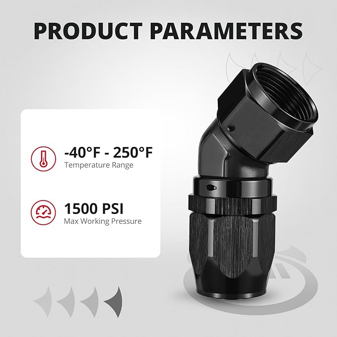 EVIL ENERGY 16AN Hose End Fitting 45 Degree Swivel Low Profile Forged Aluminum for CPE Braided Line