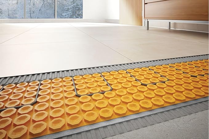 Schluter Ditra-Heat-Duo Uncoupling Membrane with Integrated Sound Control and Thermal Break - Ideal for Multi-Story Construction - 5/16" Thickness, 108 Square Feet Roll - DHD810M