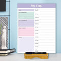 JJPRO Reusable Desktop Daily Planner with Stand,Hourly Dry Erase Board,11"x8.5"Schedule Board,Dry Erase Time Schedule with Time Slots, Desk Hourly Dry Erase Board w/Engineered Wood Stand-Purple