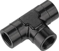 EVIL ENERGY 1/8 NPT Female Tee Fitting Adapter T Union Aluminum Black