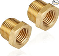 ZOUNI 2pcs Brass Reducer Hex Bushing, 1" NPT Male to 3/4" NPT Female Heavy Duty Brass Threaded Pipe Fitting Reducer Adapter (1"MNPT - 3/4"FNPT)