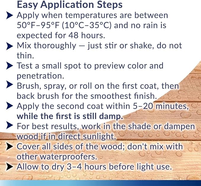 SEAL-ONCE Marine Ready Mix - 2 Gallon Penetrating Wood Sealer Waterproofer & Stain (Natural). Water-Based, Ultra-Low VOC Formula for high-Moisture Areas to Protect Wood Docks, Decks & Piers.