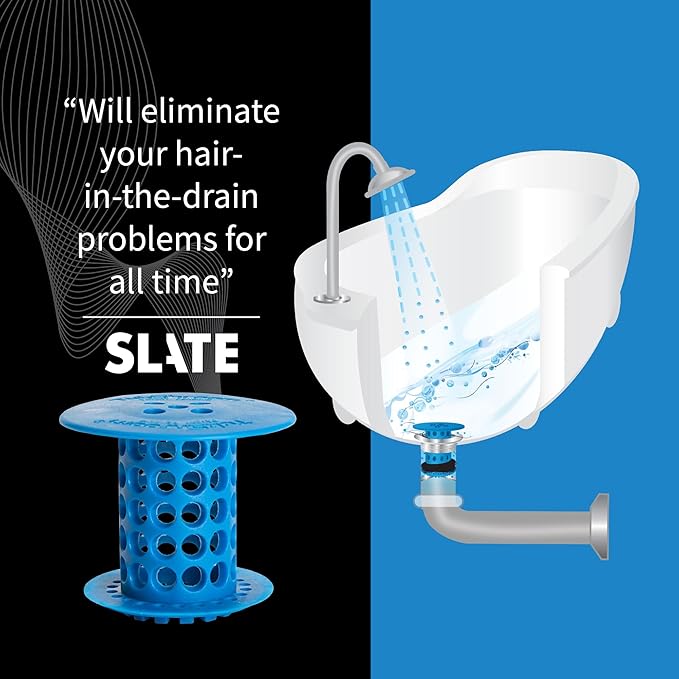 TubShroom Tub Drain Hair Catcher Strainer, Blue – Drain Protector and Hair Catcher for Bathroom Drains, Fits 1.5” – 1.75” Bathtub and Shower Tub Drains