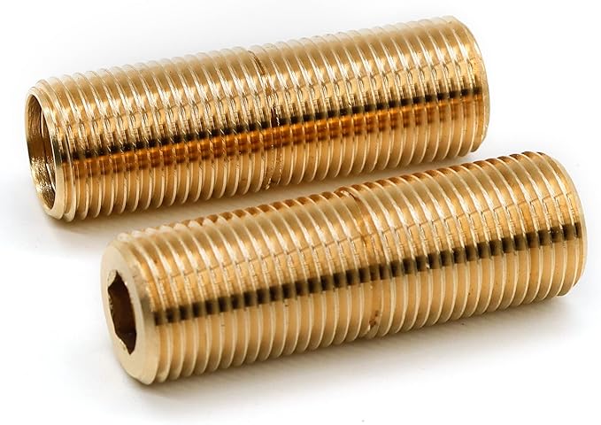 (2 pcs) Brass Pipe Adapter Plumbing, G Thread 1/2" Male to NPT Thread 1/2" Male Pipe Fitting Adapter, Seamless and Leakproof (2.5" Length)