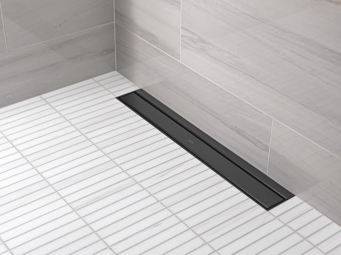 Delta Faucet 24" Linear Shower Drain Wall Edge in Matte Black