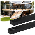 2Pack 8FT Stainless Steel Black Handrail for Cable Railing Post Kit, 2" W X 1" H Cuttable Rectangular Top Rail with End Cap Screw for Staircase Remodel Hallway Handrail Deck Railing Balcony