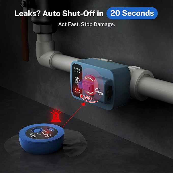 iSpring ASLS43WL Wireless Leak Sensor for LS43WL Smart Leak Shut-Off System, Water Leak Detector with Regular & Humid Detection Modes, Smart Home Protection