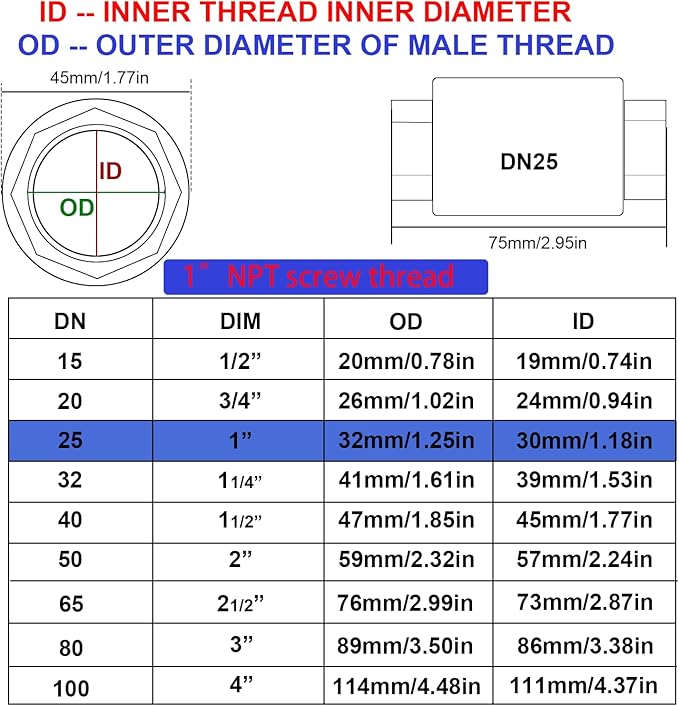 1”Stainless Steel Vertical Check Valve DN25, NPT Female Threaded Vertical Check Valve Stainless steel check valve for preventing oil-water backflow, gas-air check valve, sewage pump, etc