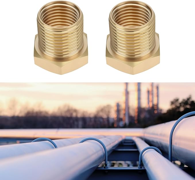 eMagTech 2Pcs M12 x 1 Male to M10 x 1 Female Brass Reducer Adapter for Connecting Pipes in Natural Gas Refrigeration Hydraulic Systems