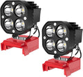 2 Packs Azocek LED Work Light Compatible with Mil-wau-kee 18V Battery, 40W 6000LM Flashlight,18V Battery Cordless Work Light 120°Adjustable with Low Voltage Protection for Outdoors Job Site Lighting