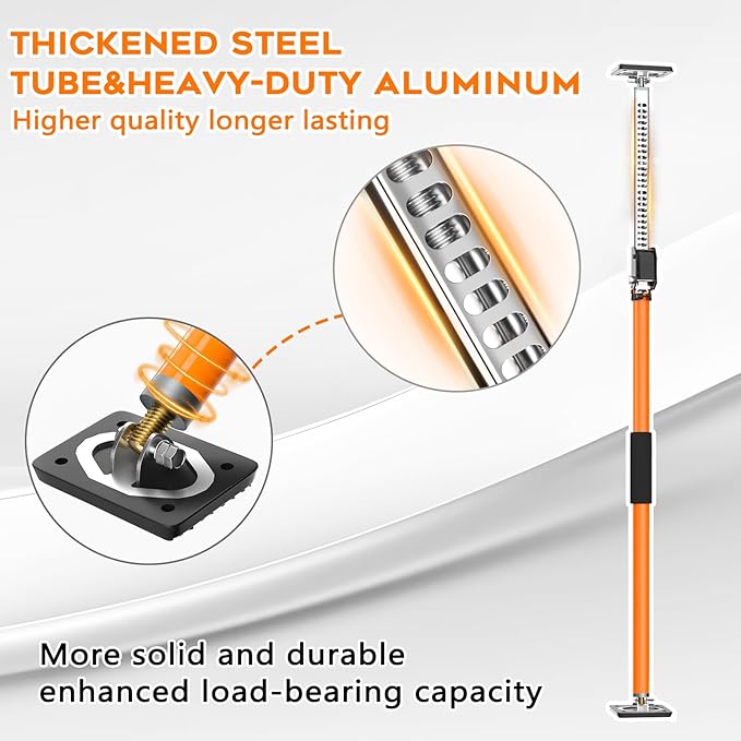 HOLOTHURIAN Cabinet Jack Support Pole, 49.2-114.2 inches Third Hand Tools Adjustable Support Pole, 3rd Hand Support System for Upper Cabinet Installation, 300 LB Capacity, 1-Pack
