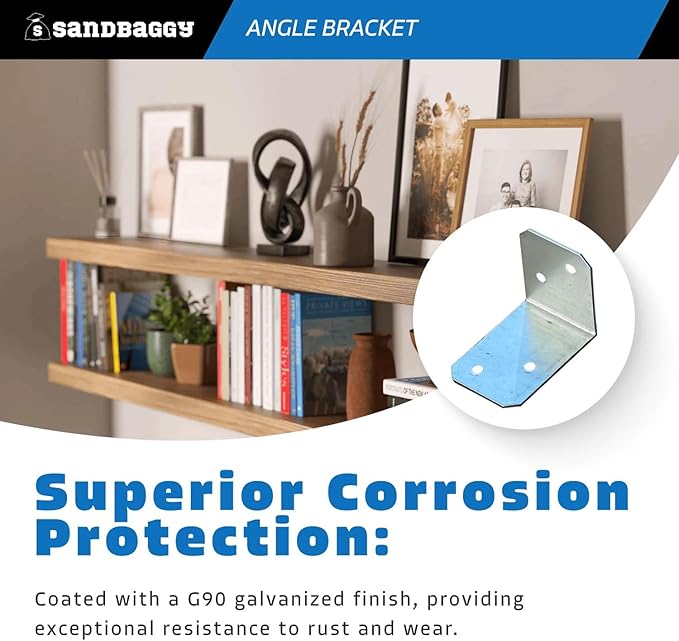 Sandbaggy 2" x 1-1/2" x 1-3/8" Galvanized Angle Bracket (90°) - 18 Gauge Steel - Rust Resistant (2" x 1-1/2" x 1-3/8", 10000, Count)