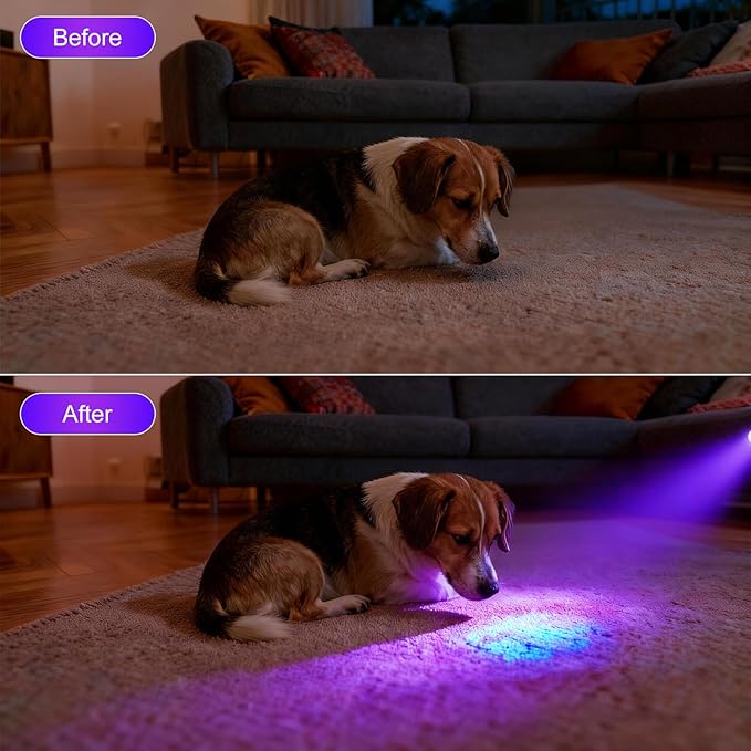 COSOOS UV Flashlight 365m Black Light, Ultraviolet Flashlight with USB Rechargeable, Focusable Pet Urine Detector for AC Leak Detection, Scorpion, Curing Resin