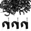 100 Pcs Pex Clamps, 1 Inch Pex Hangers Black Pex Fittings Half Clamps, J-Hook Pex Nail on Clamps for 1" OD Tubing Pipe, Pipe Support, Fixing Wire (23.5mm)