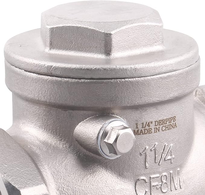 1-1/4 Inch Swing Check Valve - WOG 200 PSI Stainless Steel SS304 CF8M NPT