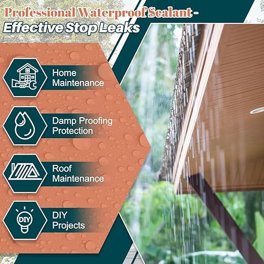 Invisible Waterproof Agent, 1 Quart, Transparent Waterproof Coating, Clear Water Proof and Leak Sealant Repair Roofs, Cracks, Walls, Indoor & Outdoor Liquid Water Proof Sealant
