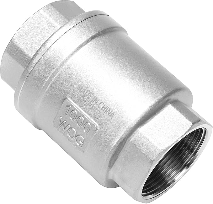 1-1/2 Inch Vertical Check Valve SUS304 Spring Loaded Check Valve in-line Low Cracking Pressure CF8M WOG 1000