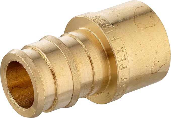 5-Pack EFIELD Pex A Expansion Brass Fittings 1/2"x 1/2" Female Sweat Adapter, ASTM F1960,(PEX1960051)