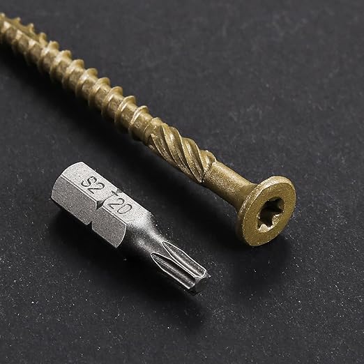 #8 * 2" Deck Screws, (155pcs) 1 lbs.Exterior Wood Screws, Rust Resistant Epoxy Coated, Bronze, T20 Star Bit