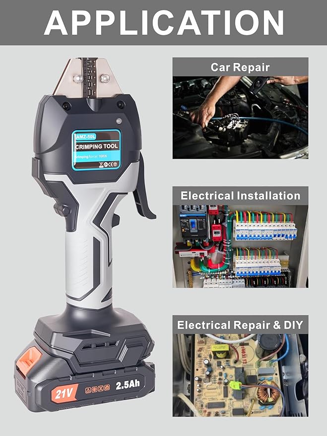 AMZCNC Electric Crimping Tool Set Electric Wire Crimper - Heat Shrink, Nylon, Insulated Flag, Non-Insulated Connectors