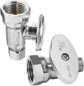 2-PCs HeSun Straight Stop Valve, 1/2" FIP X 3/8" OD Compression, 1/4 Turn Shut Off Valve, Chrome Plated Brass(VALVE057)