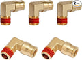 1/4 Brass Push to Connect Fittings 1/4" OD x 1/4" NPT Thread Male Elbow DOT Approved Air Brake Quick Connect Fittings Air Line Suspension Kit for Truck Trailers and Air System 2Pcs