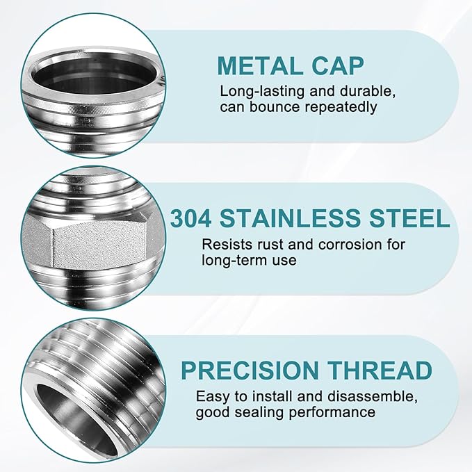 HARFINGTON Push to Connect Fittings 1/2" Tube OD x 1/2" NPT Thread Male Straight Union Fittings 304 Stainless Steel Quick Connect Pneumatic Accessories for Trailers Air Brake System
