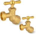 HeSun 2-Pack Brass No-Kink Hose Bibb Valve, 3/4" FIP Inlet x 3/4" MHT Outlet, Garden Hose Faucet/Valve(BIBCOCK010-2)