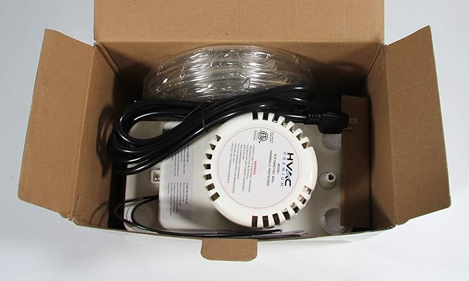 HVAC Premium Condensate Removal Pump – Tank Pump 2.2L RTP15WS115V with 3/8" x 15' Pipe All in White – Automatic Safety Switch Sensor - 115V/60HZ