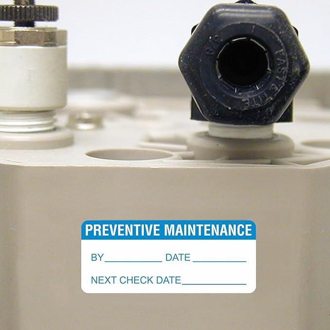 SmartSign Preventive Maintenance Labels in Dispenser Box| Pack of 350, 0.625" x 1.5" Adhesive Vinyl Stickers, Made in USA