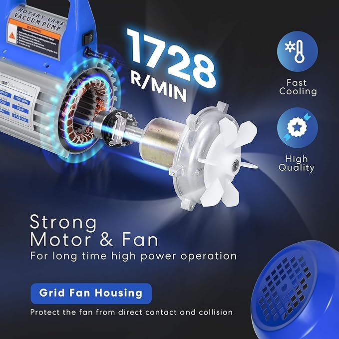 VIVOHOME 110V 1/3 HP 4.5 CFM Single Stage Rotary Vane Air Vacuum Pump with Oil Bottle