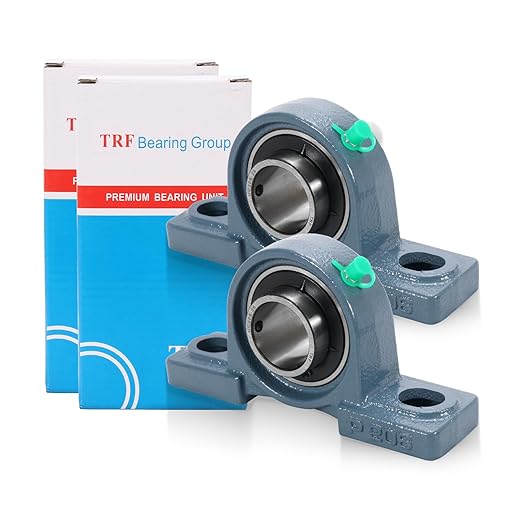 2 Pack UCP206-20 Pillow Block Bearing 1-1/4 inch Bore Mounted Pillow Block Bearings Solid Cast Iron Base Self-Alignment