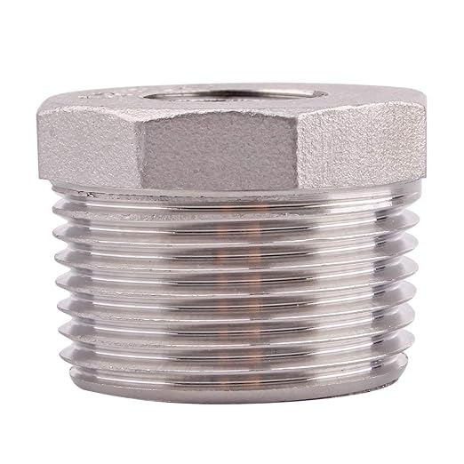 Reducer Hex Bushing 1" NPT Male 3/8" NPT Female Stainless Steel Reducing Flush Adapter Cast Pipe Fitting