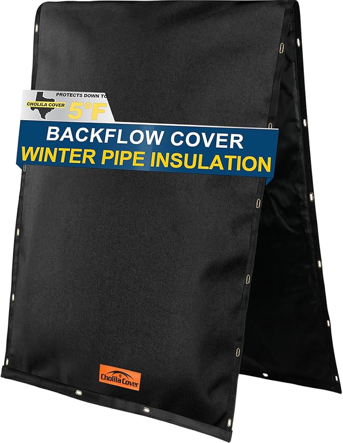 18" W x 34" H Insulated Backflow Preventer Cover - 5˚F - Sprinkler Covers for Outside Pipe Insulation with Thicker 7 Layers Fabric for in-Wall Pipes with Aluminum Foil