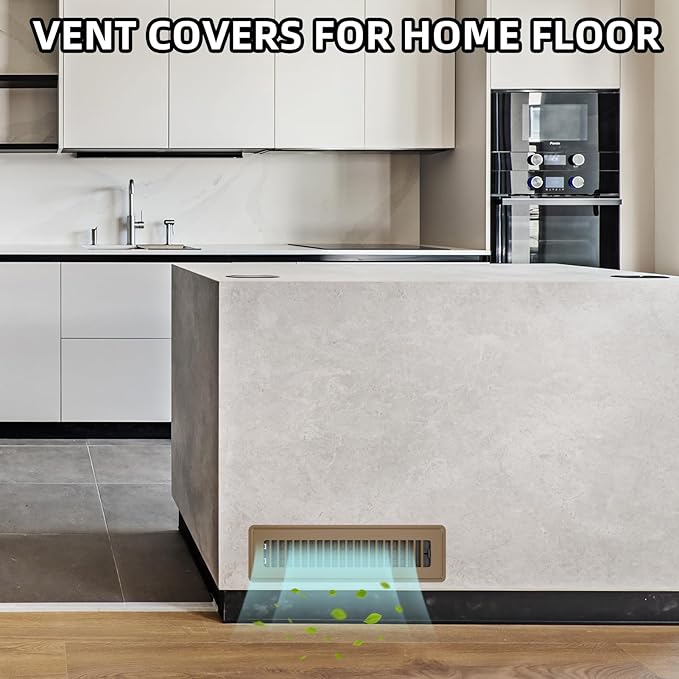 Floor Register 2x12, 6 Pack Floor Vent Covers for Home Floor Heavy Duty Steel Walkable Floor Vents Air Vent Covers 14x6 for Sidewall and Floor