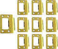 QCAA Solid Brass Universal Type Restorer Lock Strike Plate, 2-1/4" x 1-3/4", Polished Brass, 10 Pack, MIT