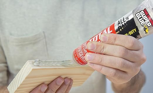 Total Tech, Clear, 4.2oz Tubes, Heavy-Duty Adhesive & Sealant Caulk, Flexible, All-Weather, Watertight, UV-Resistant, High Strength, Instant Grab, Ideal for Pools, Sinks, Bathtubs
